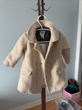 Baby  Cream Wool-Blend Peacoat for Kids